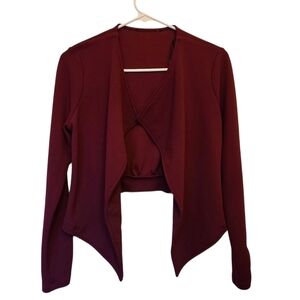 Open Front Ringmaster Style Open Front Jacket With Back Zipper Detail Size XS
